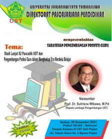 SARASEHAN: STUDI LANJUT S2 DI PASCADIK UST DAN PENGEMBANGAN PROFESI GURU